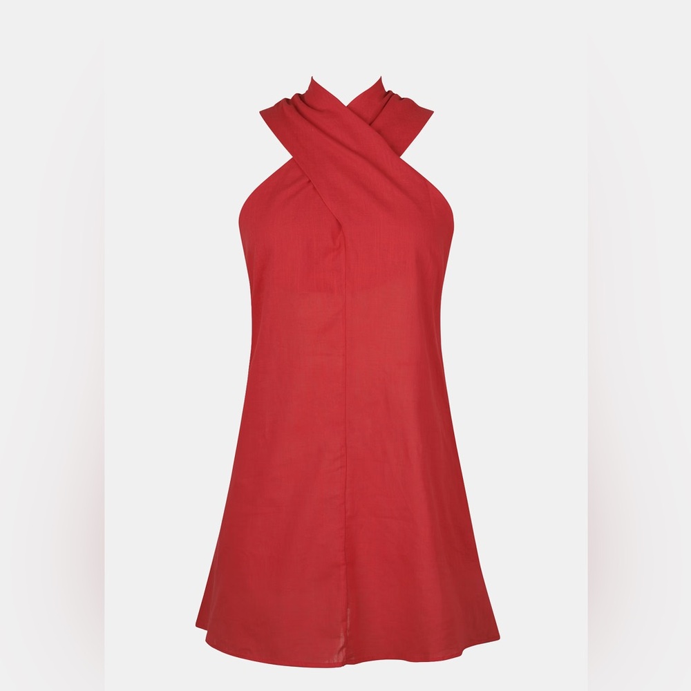 NWT Cupshe Sunshine Crisscross Halter Dress — Red — Size Medium ❤️